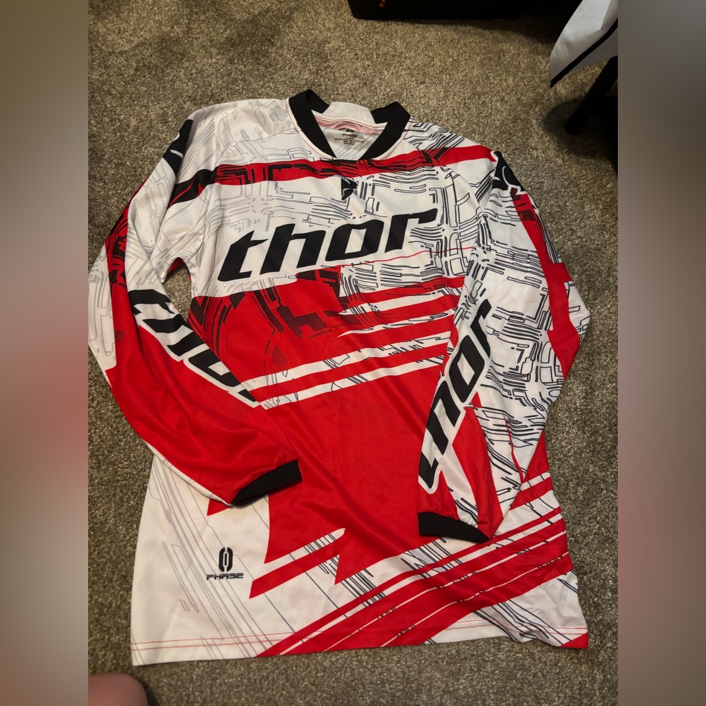 Thor Red and White Racing Jersey